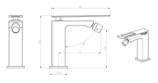 Смеситель для биде Boheme Q 146-BB.2 чёрный